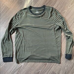 Sonoma Black and Olive Striped Long Sleeve Shirt